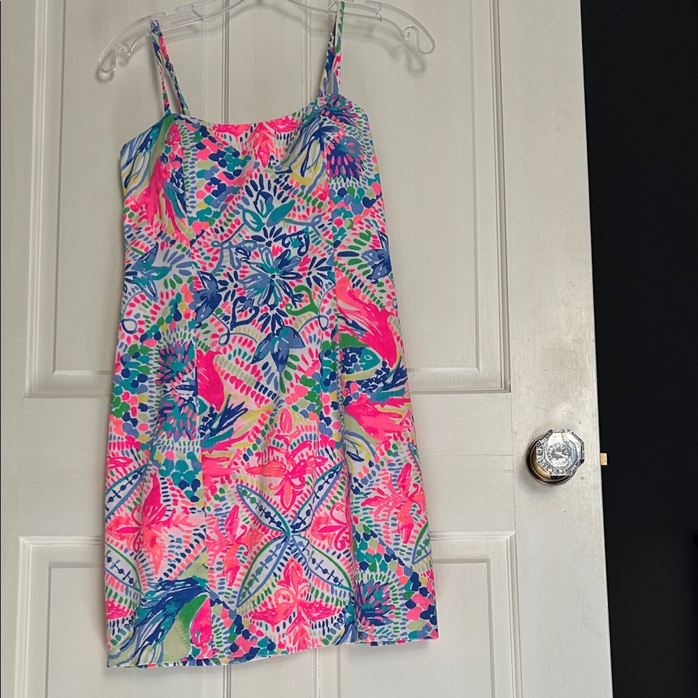 Lilly Pulitzer Shelli Stretch Shift Colorful Floral Sundress size 00